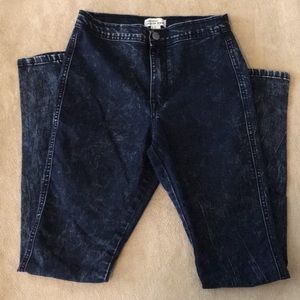 Nice pair of acid-washed dark blue jeans